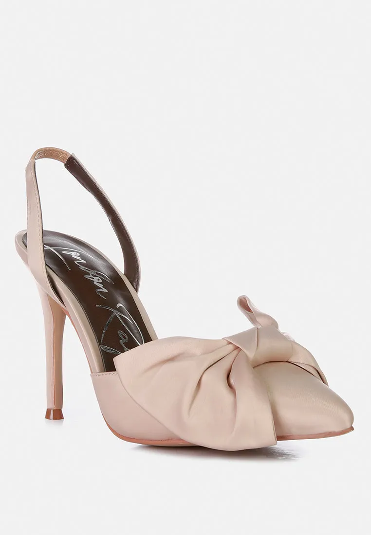 smitten high heeled bow slingback sandals