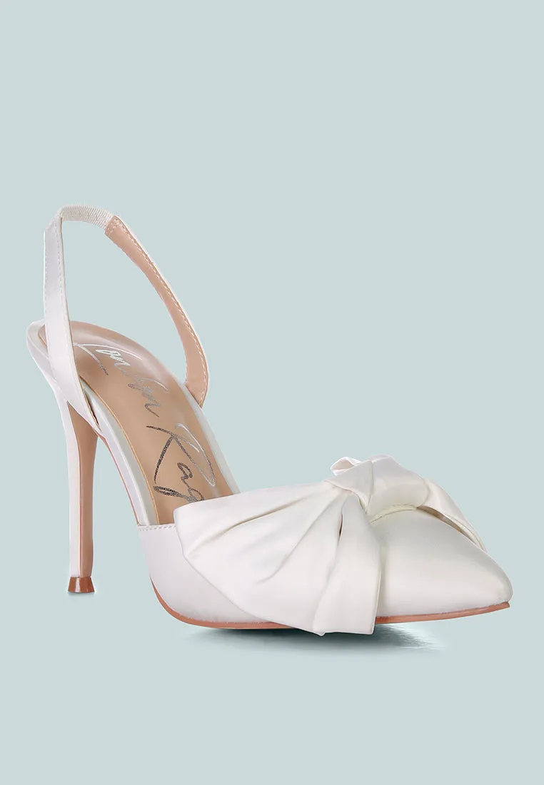 smitten high heeled bow slingback sandals