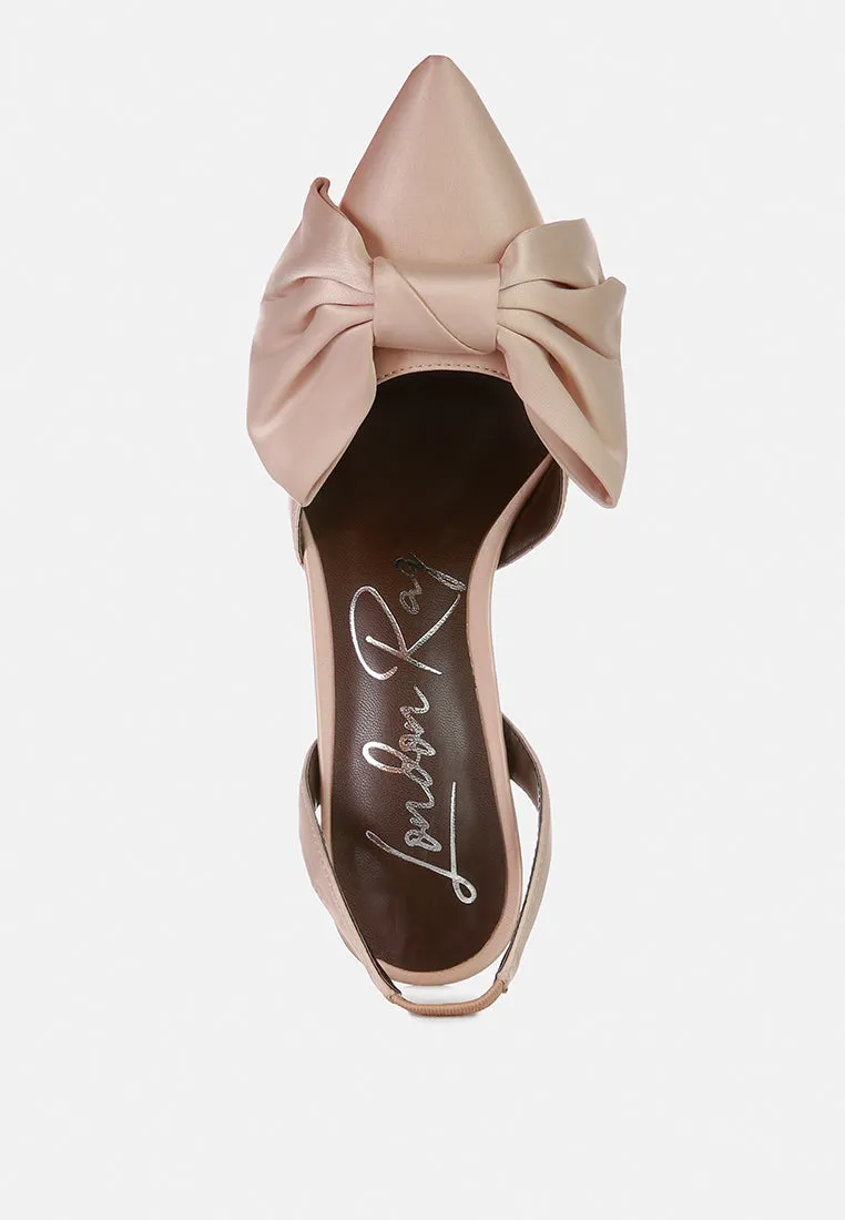 smitten high heeled bow slingback sandals