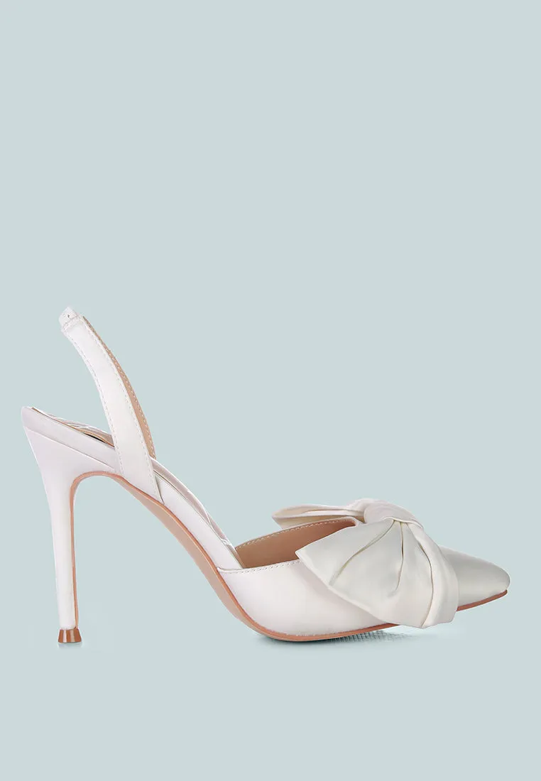 smitten high heeled bow slingback sandals