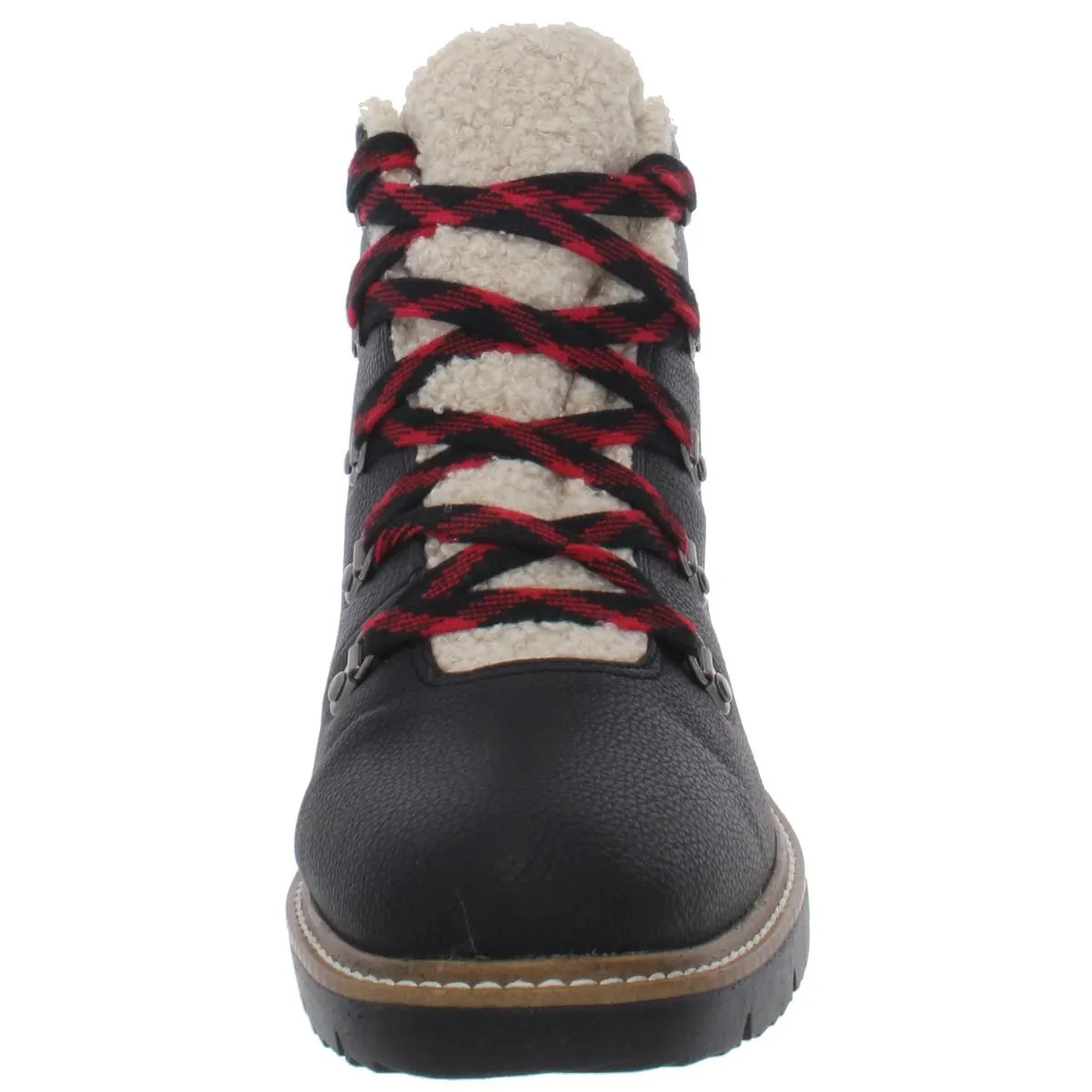 So Cozy Womens Faux Leather Wedge Winter Boots
