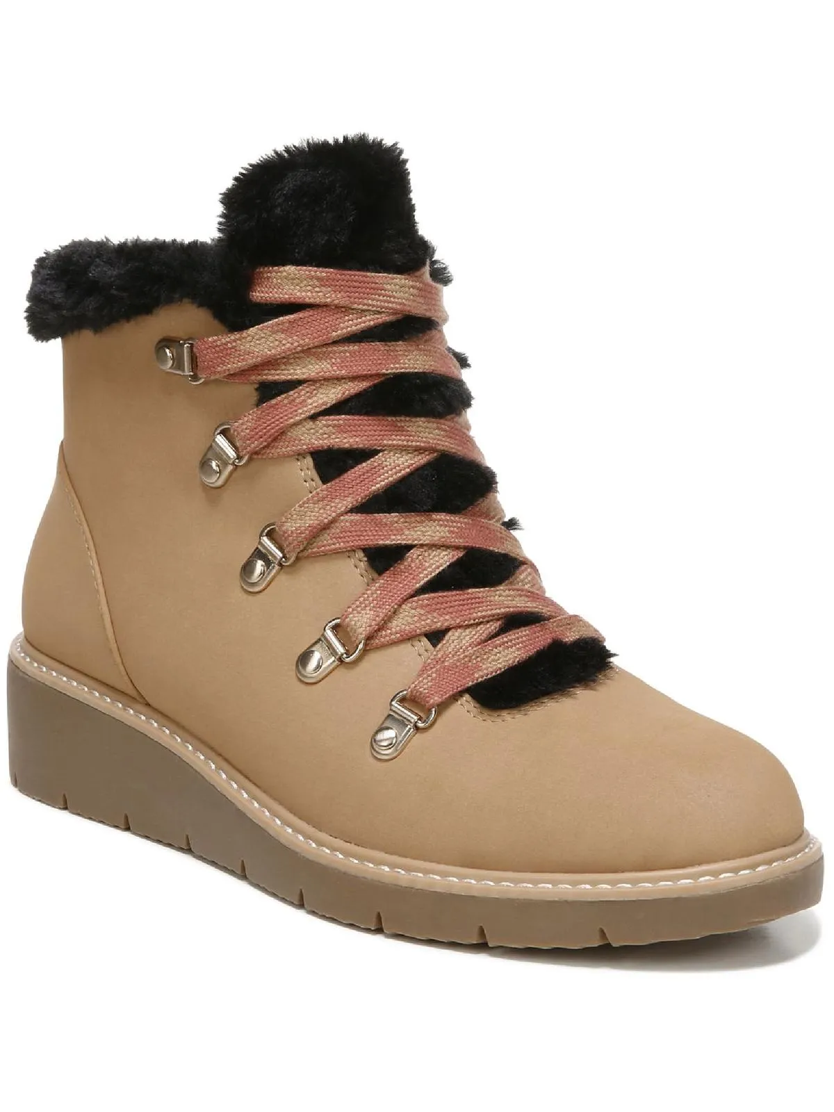 So Cozy Womens Faux Leather Wedge Winter Boots