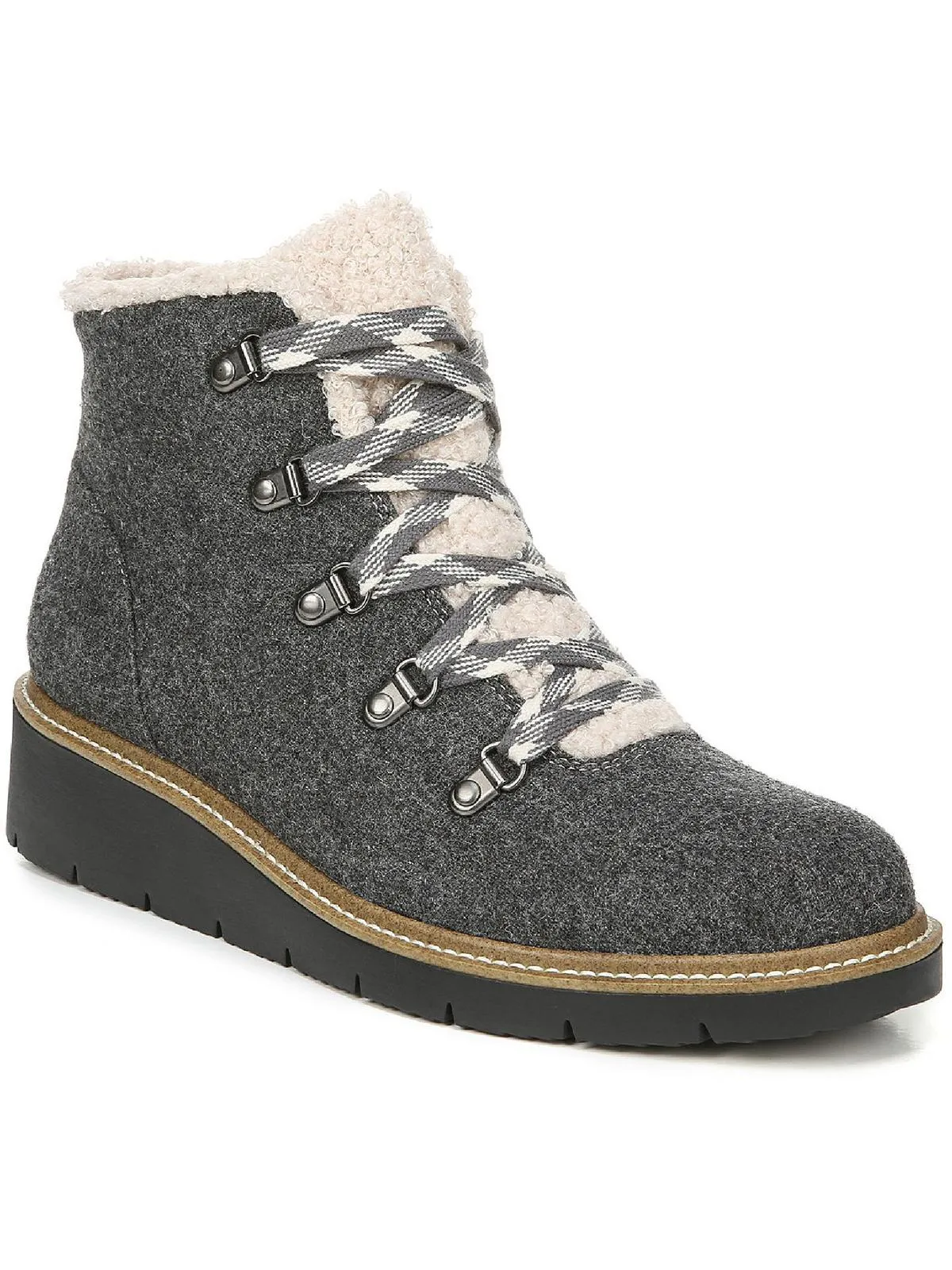 So Cozy Womens Faux Leather Wedge Winter Boots