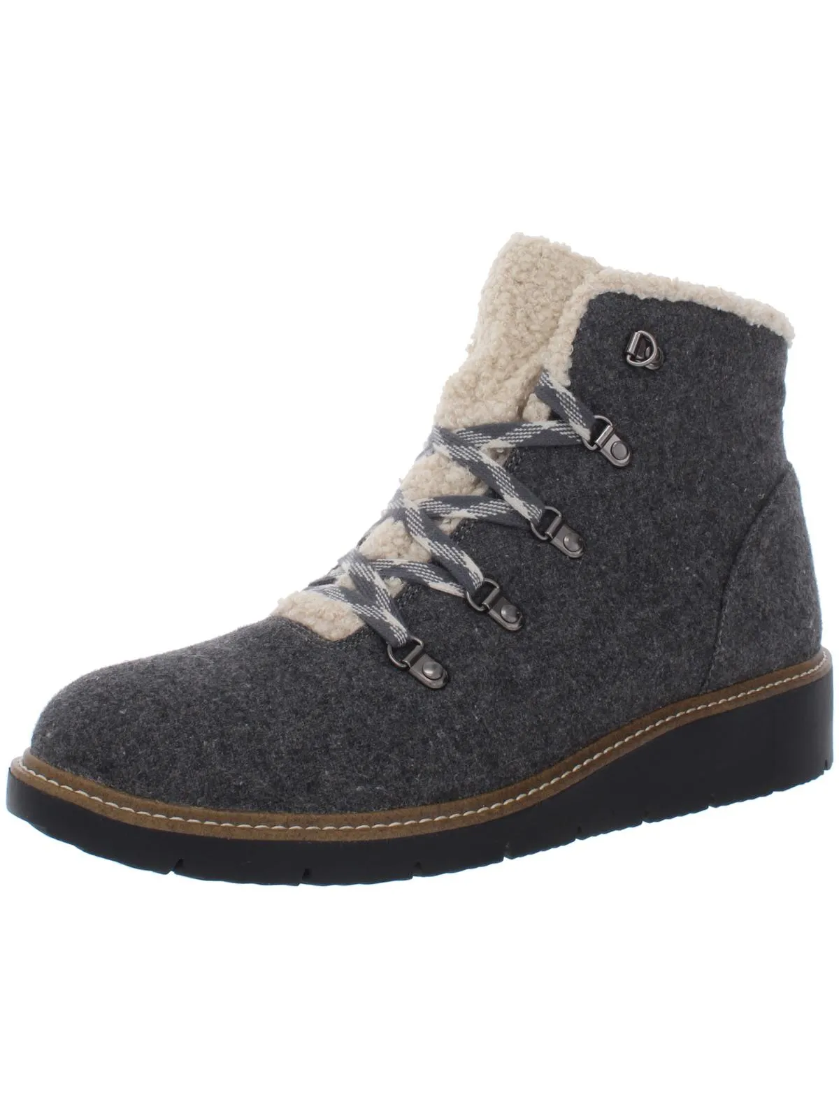 So Cozy Womens Faux Leather Wedge Winter Boots