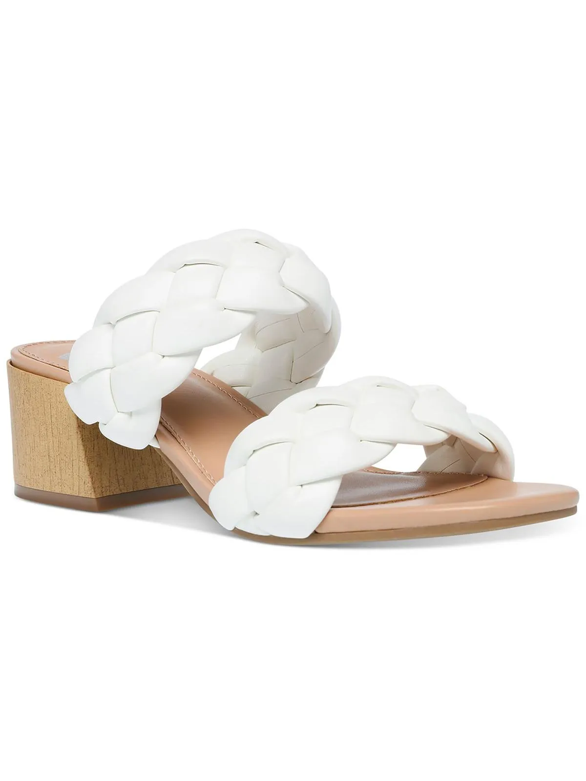 Stacey Womens Braided Slip On Heels