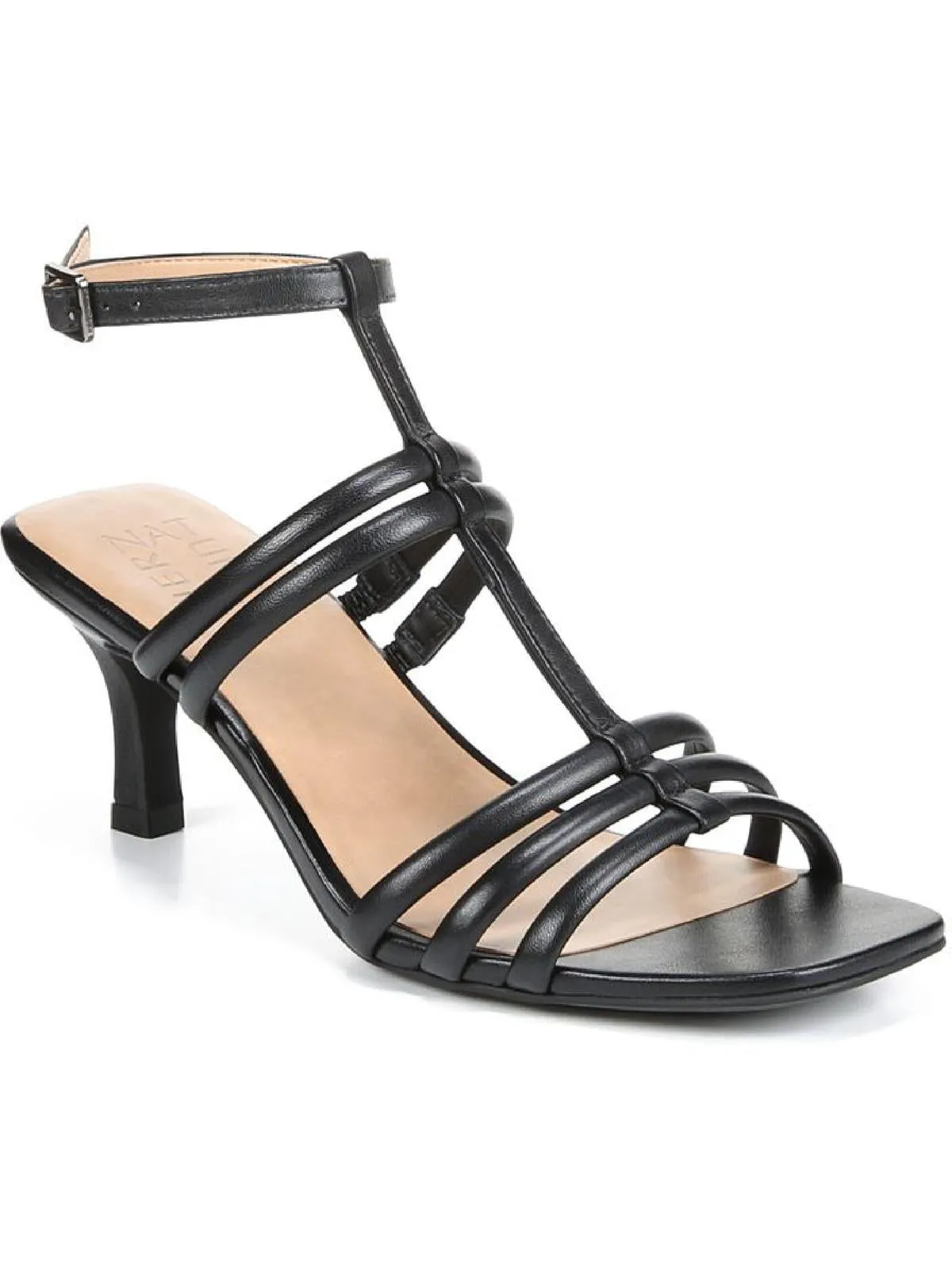 Starla Womens Leather T-Strap Heels