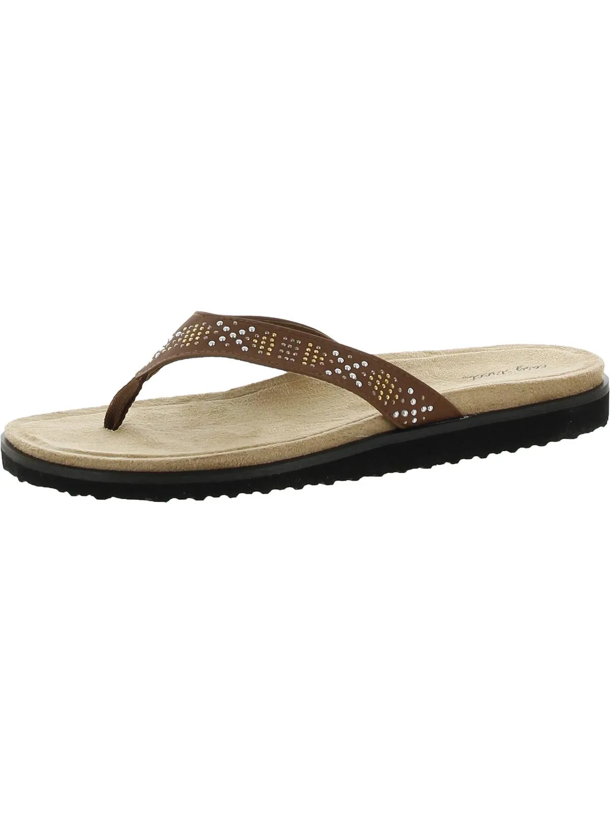 Stevie Womens Padded Insole Open Toe Thong Sandals