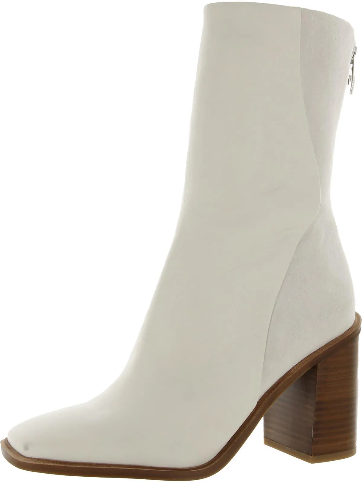Steviena Womens Leather Square Toe Mid-Calf Boots