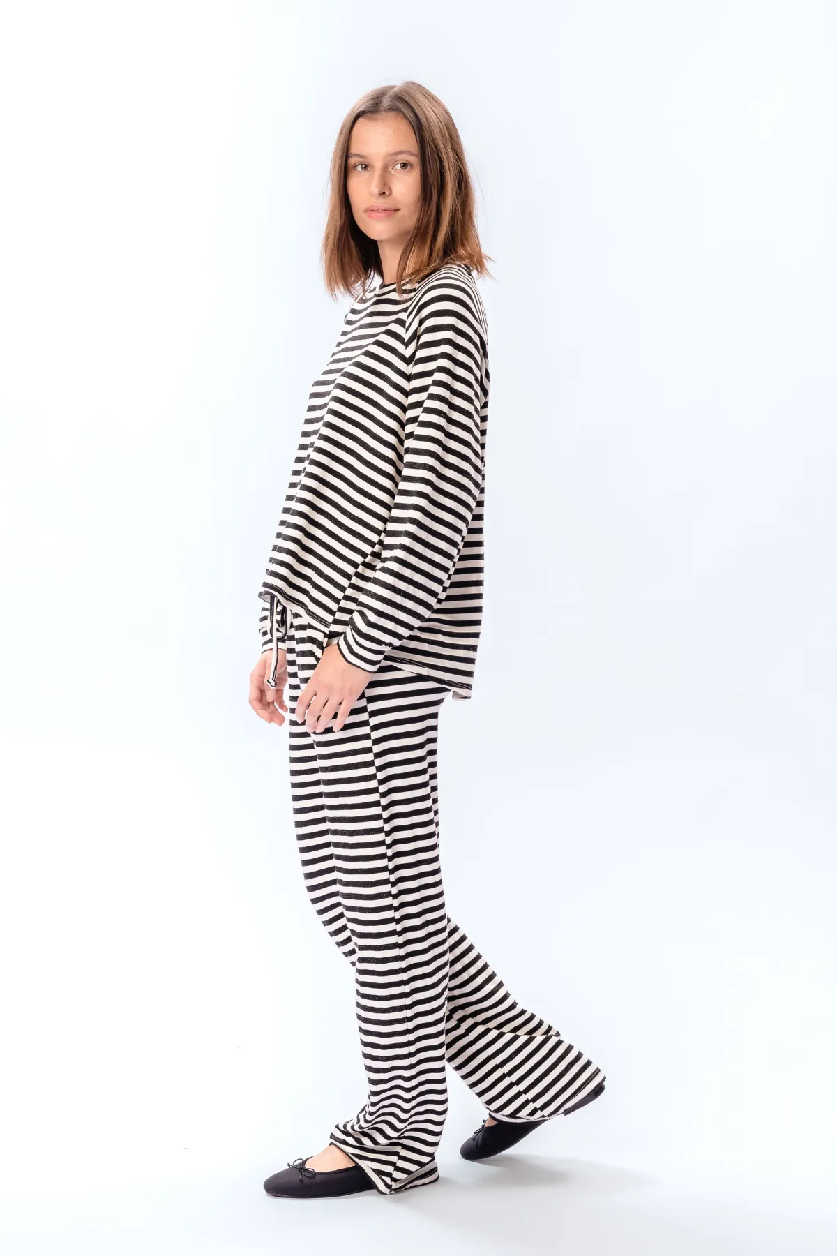 Stripped Pants - Black