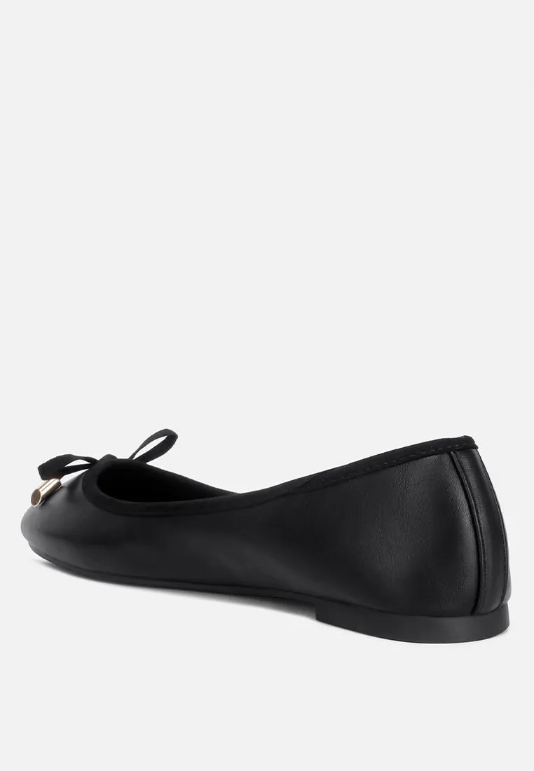 suzzy bow embellished flat ballerinas