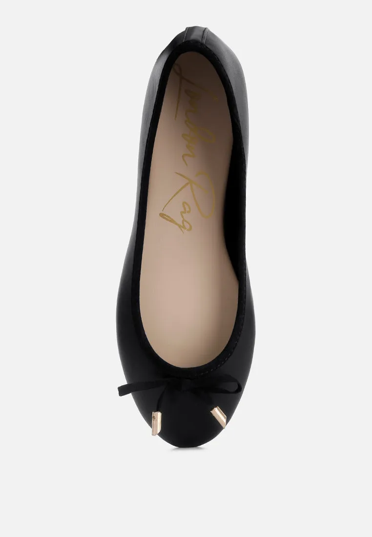suzzy bow embellished flat ballerinas