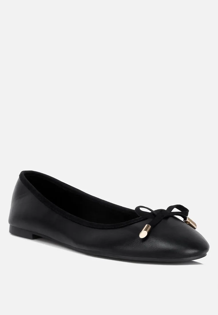 suzzy bow embellished flat ballerinas