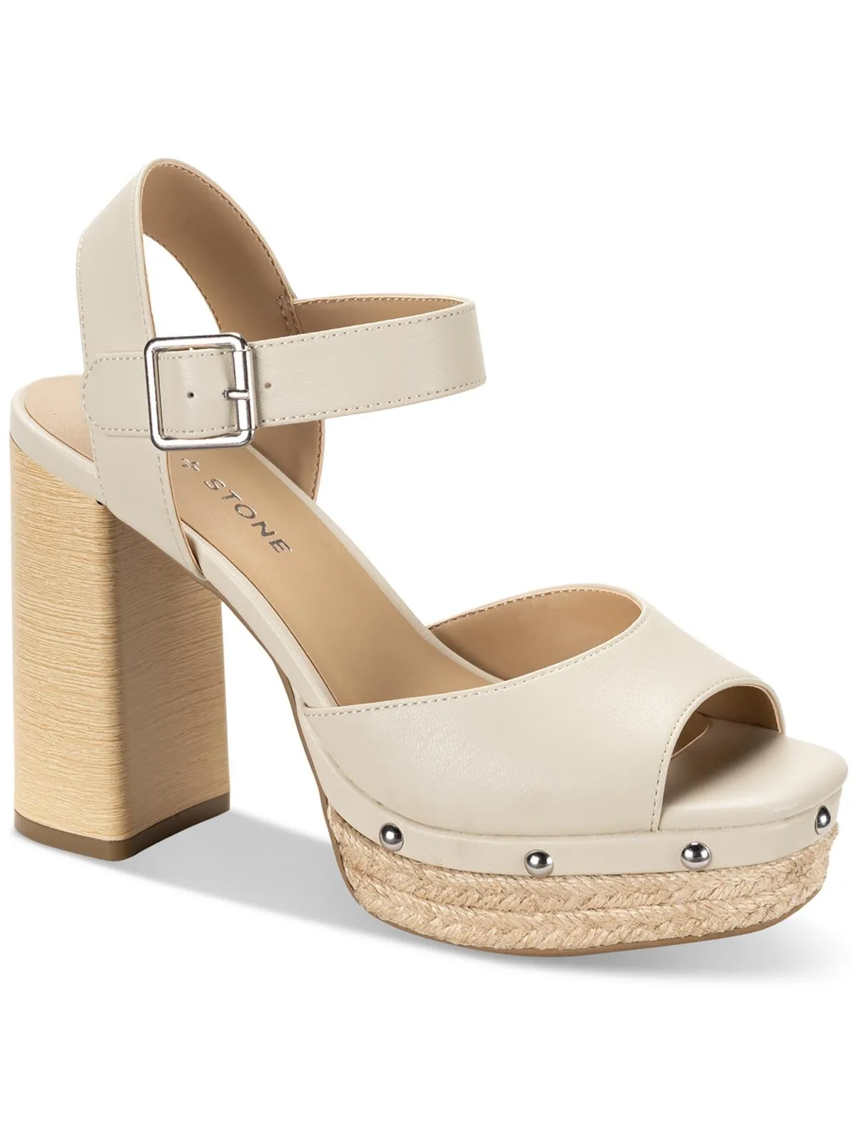 Teagann Womens Faux Leather Open Toe Pumps