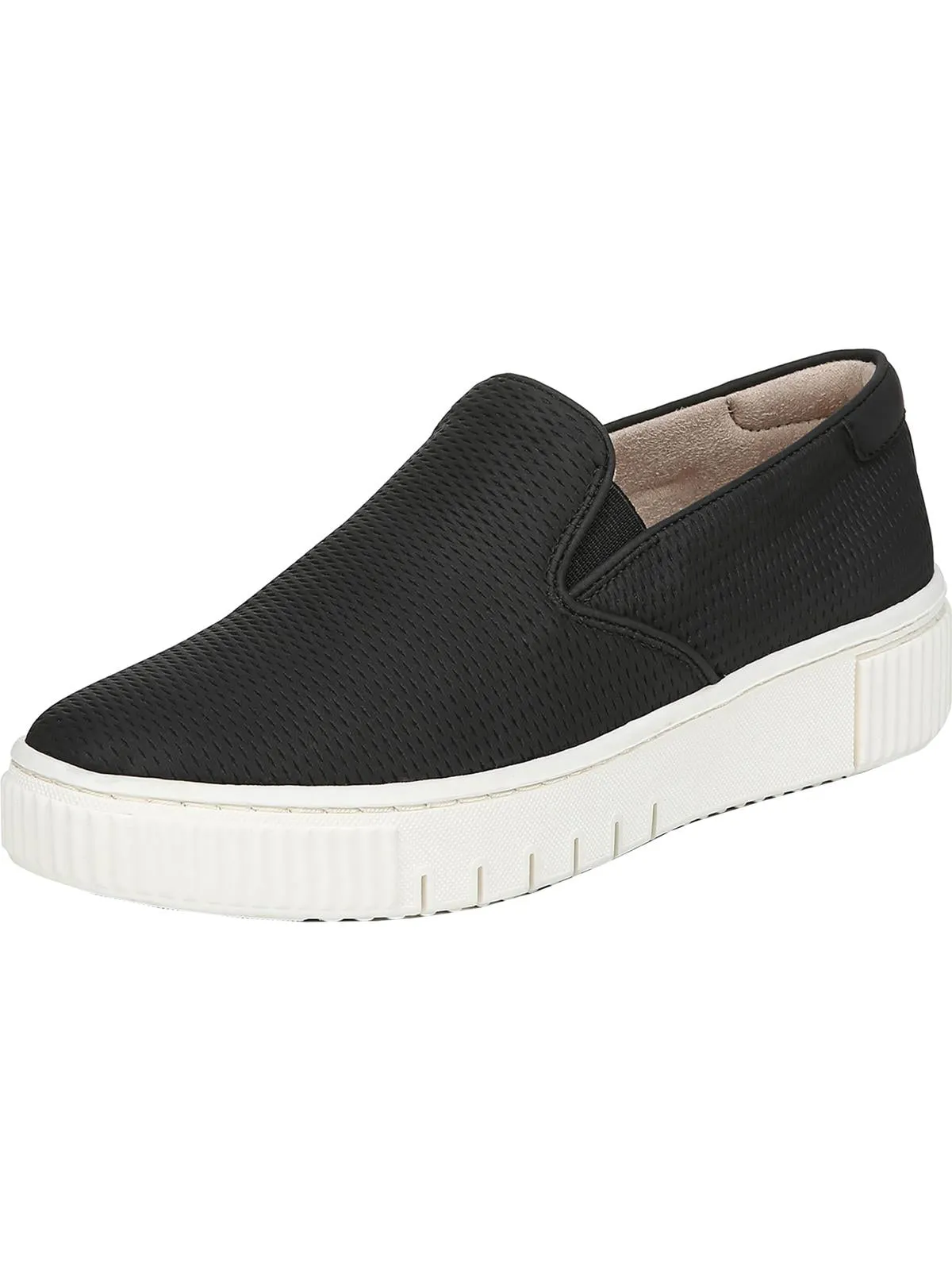Tia Womens Faux Leather Comfort Slip-On Sneakers