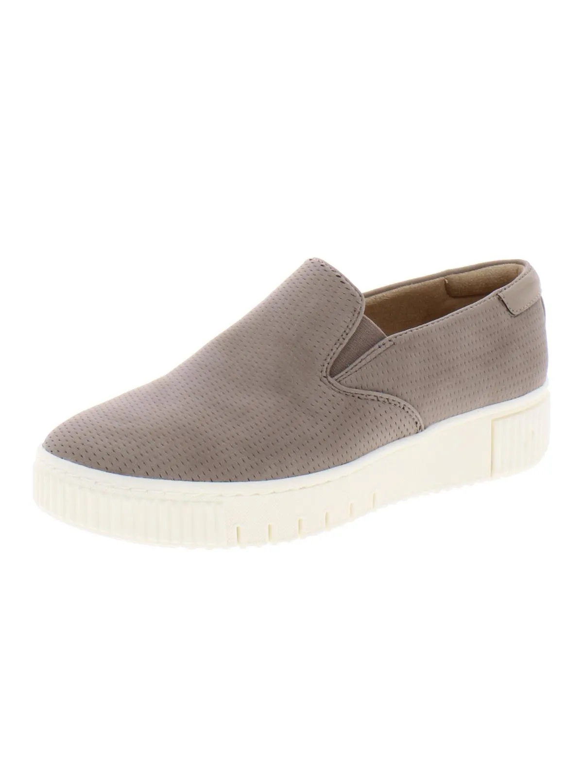 Tia Womens Faux Leather Comfort Slip-On Sneakers