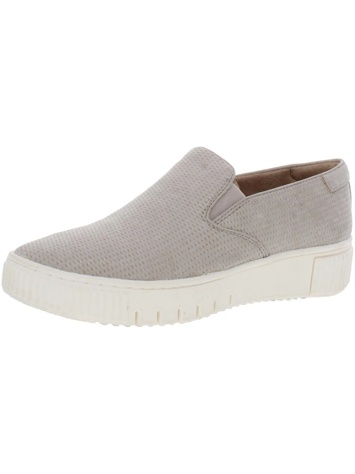 Tia Womens Faux Leather Comfort Slip-On Sneakers