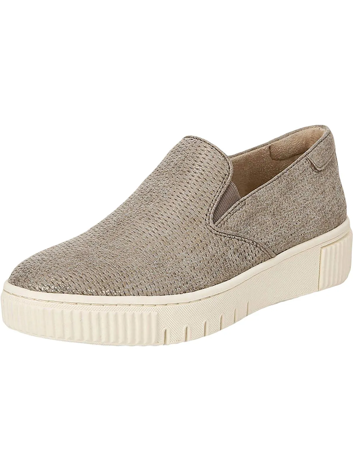 Tia Womens Faux Leather Comfort Slip-On Sneakers