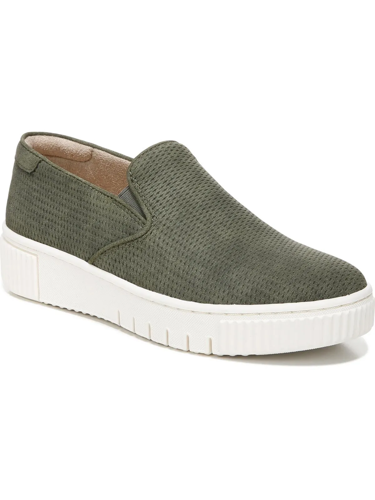 Tia Womens Faux Leather Comfort Slip-On Sneakers