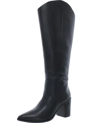 Ticada Womens Leather Wide Calf Knee-High Boots