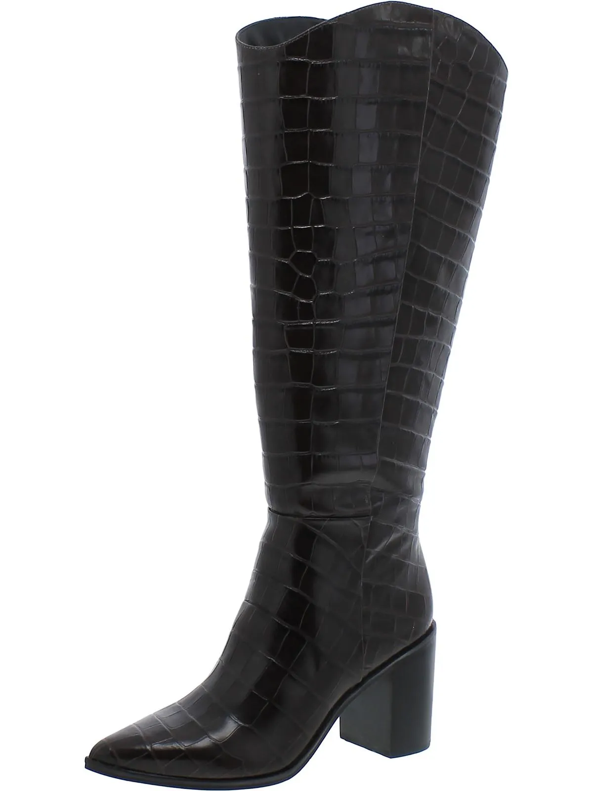 Ticada Womens Leather Wide Calf Knee-High Boots