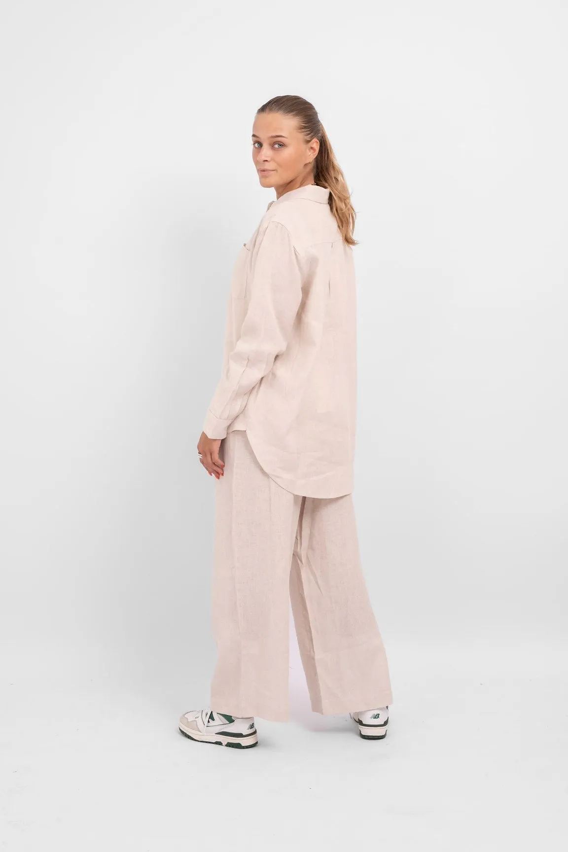 Tokyo Linen Pants - Moonbeam