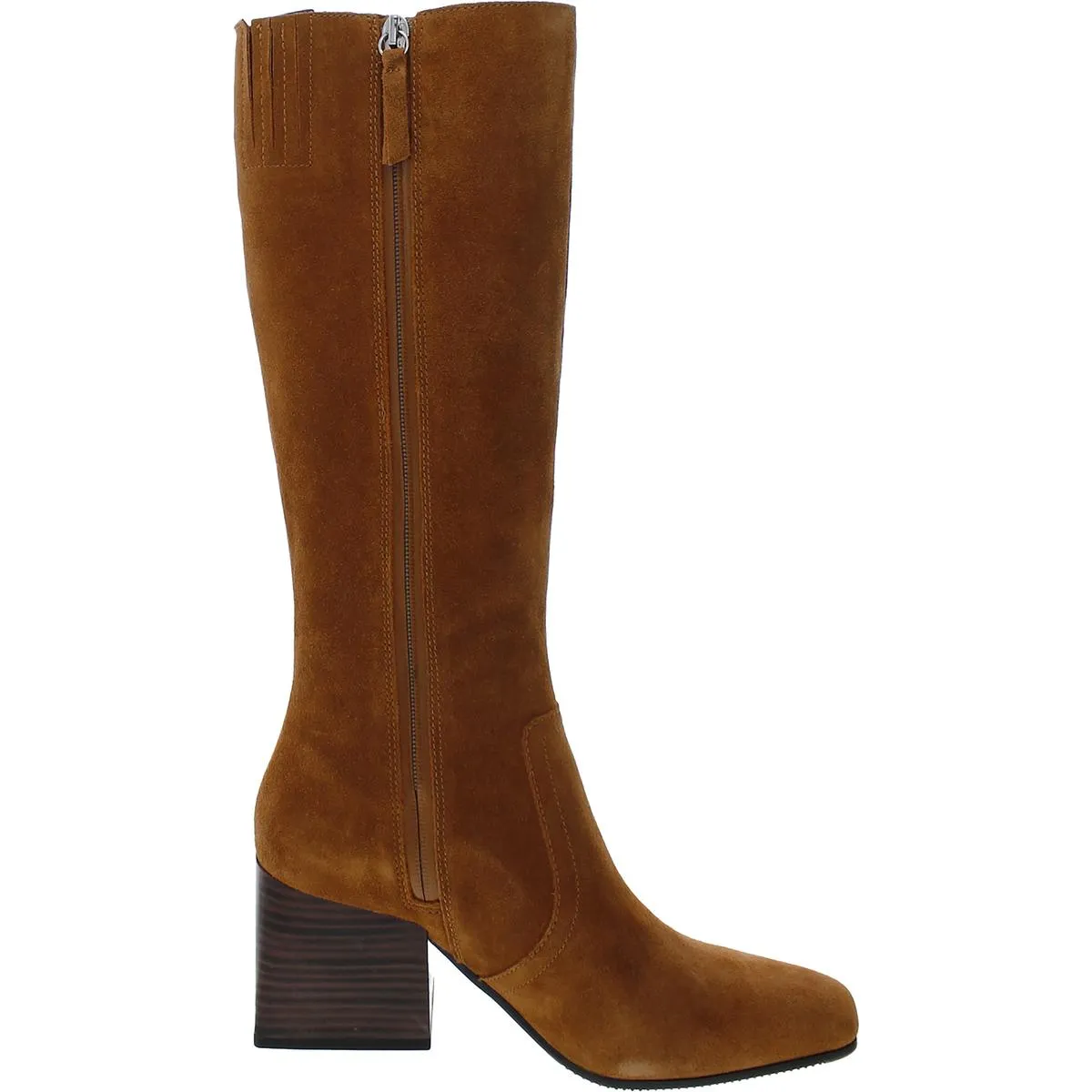 Tori Womens Suede Side Zip Knee-High Boots