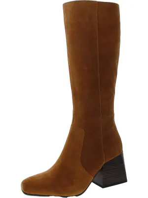 Tori Womens Suede Side Zip Knee-High Boots