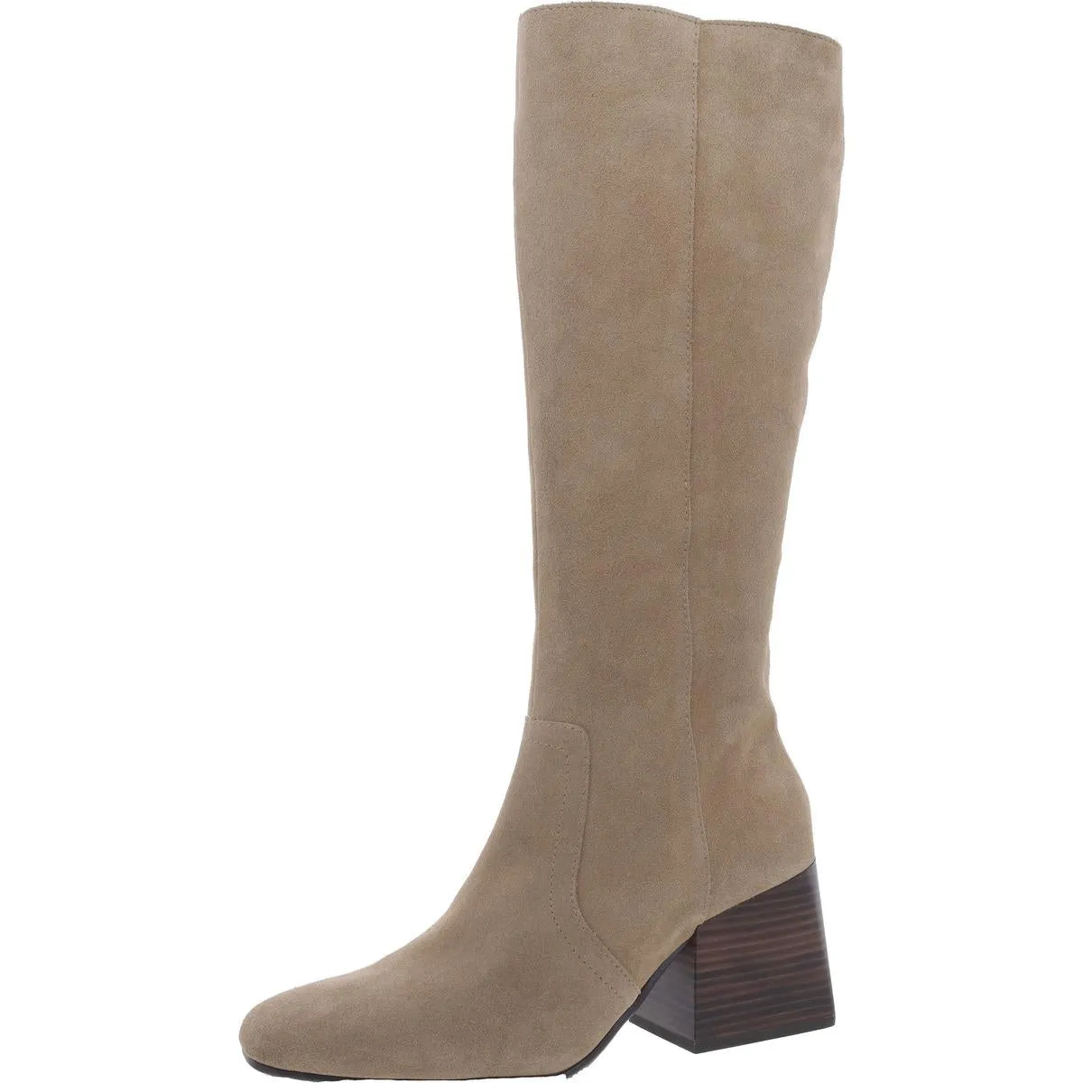 Tori Womens Suede Side Zip Knee-High Boots