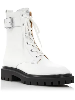 Ultra  Womens Pull On Faux Leather Combat & Lace-up Boots