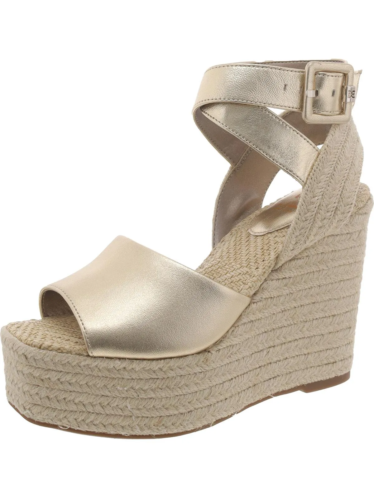 Vada Womens Canvas Wedge Platform Sandals