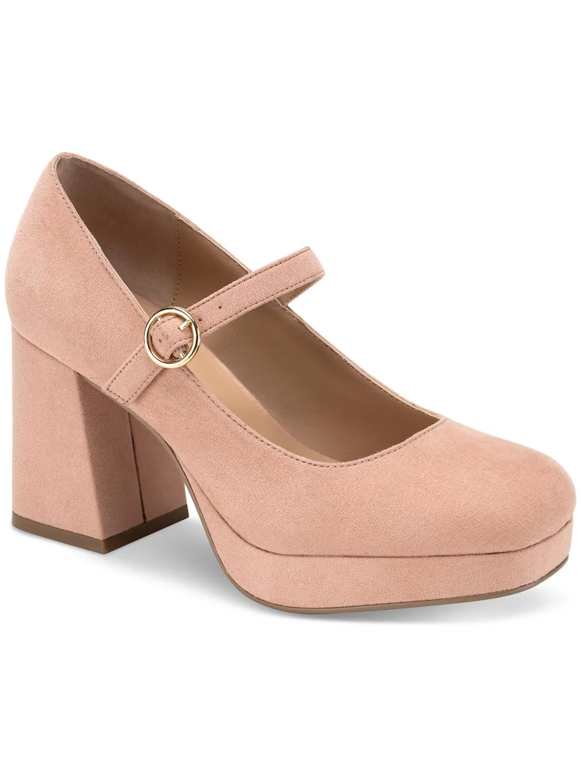 Vaneciaa Womens Round Toe Slip On Mary Jane Heels