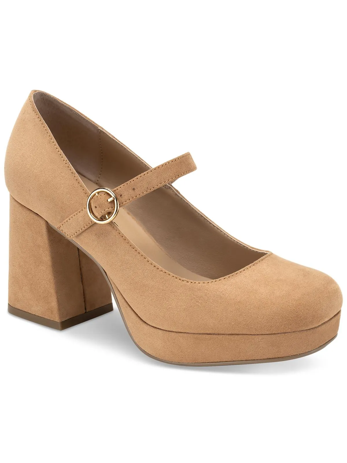Vaneciaa Womens Round Toe Slip On Mary Jane Heels