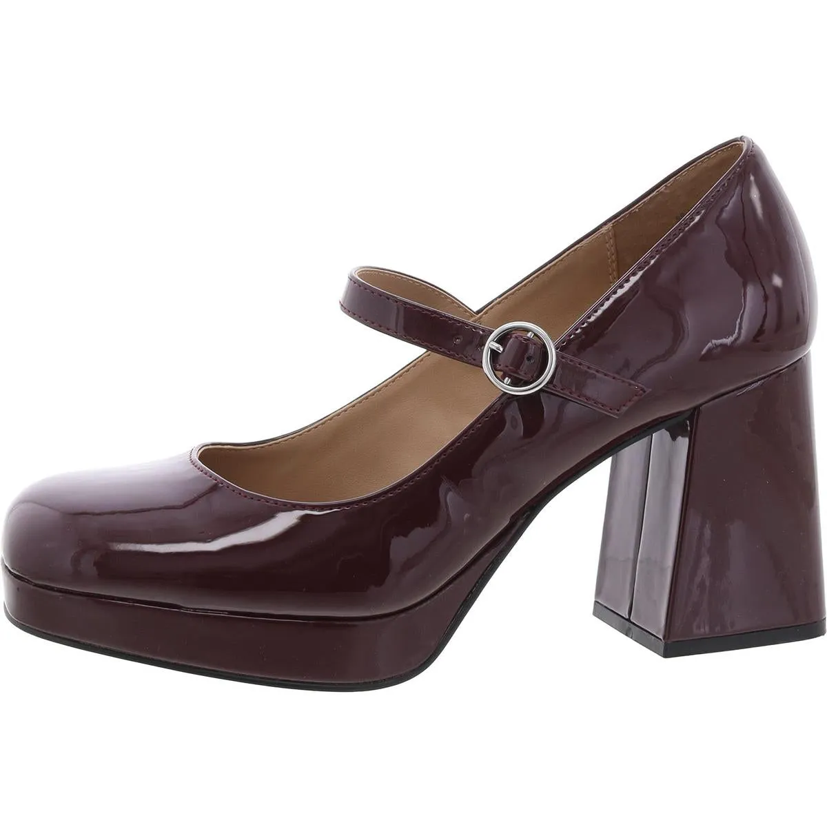Vaneciaa Womens Round Toe Slip On Mary Jane Heels