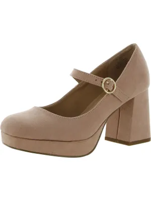Vaneciaa Womens Round Toe Slip On Mary Jane Heels