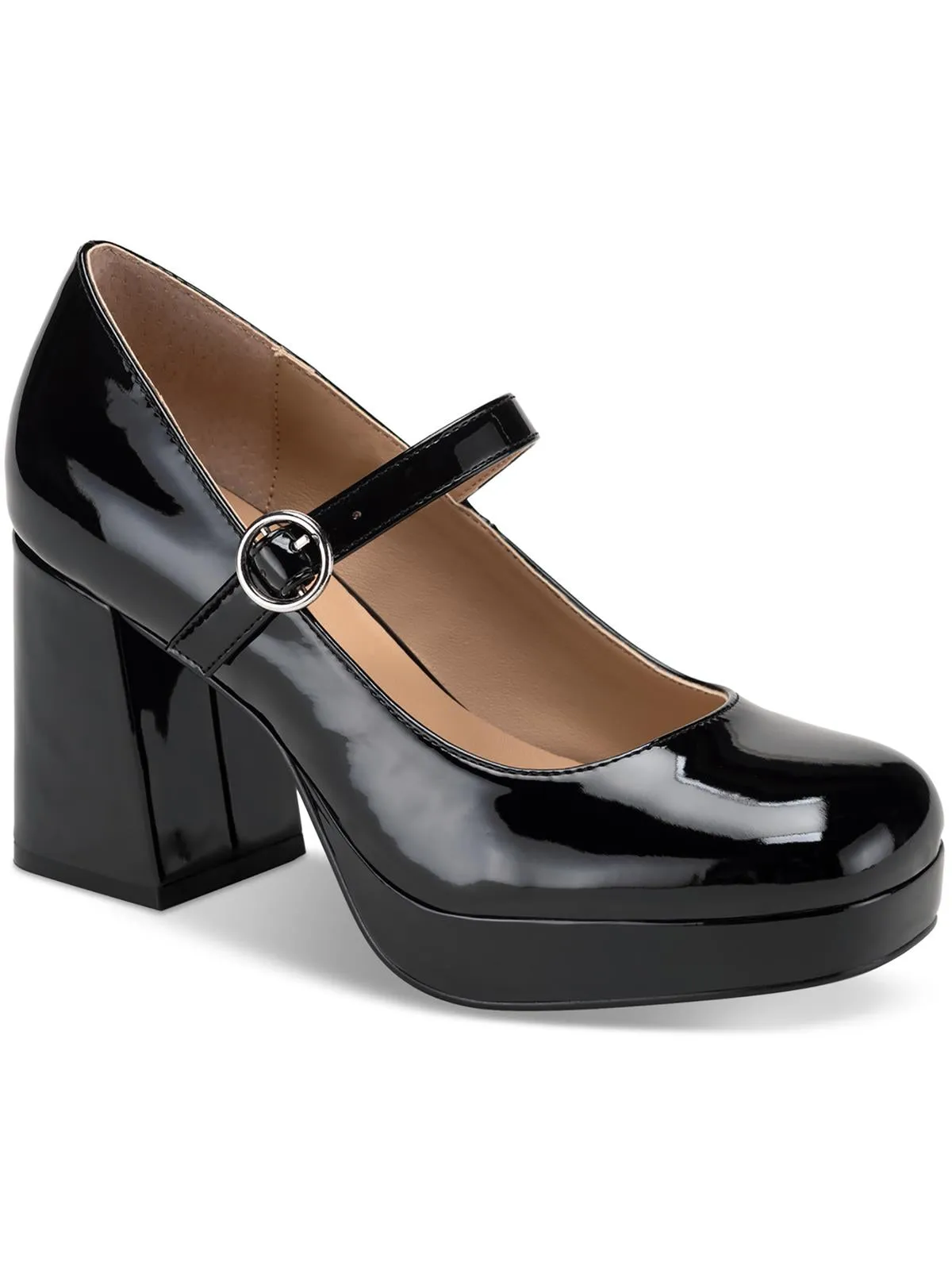 Vaneciaa Womens Round Toe Slip On Mary Jane Heels