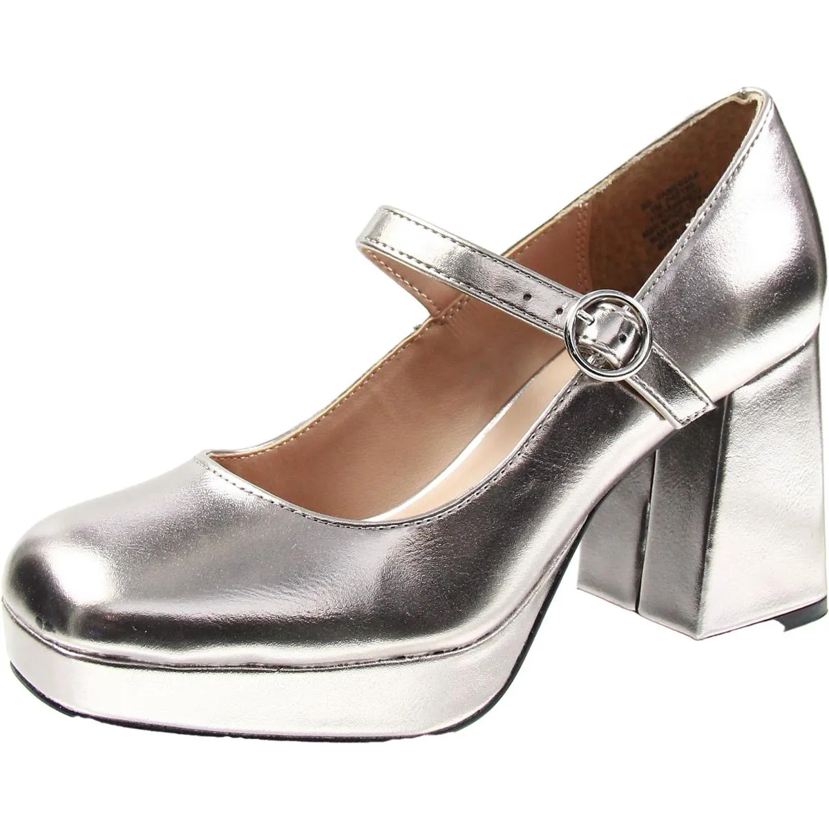 Vaneciaa Womens Round Toe Slip On Mary Jane Heels