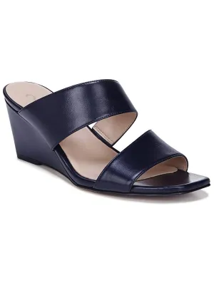 Vennice Womens Leather Slide Wedge Sandals