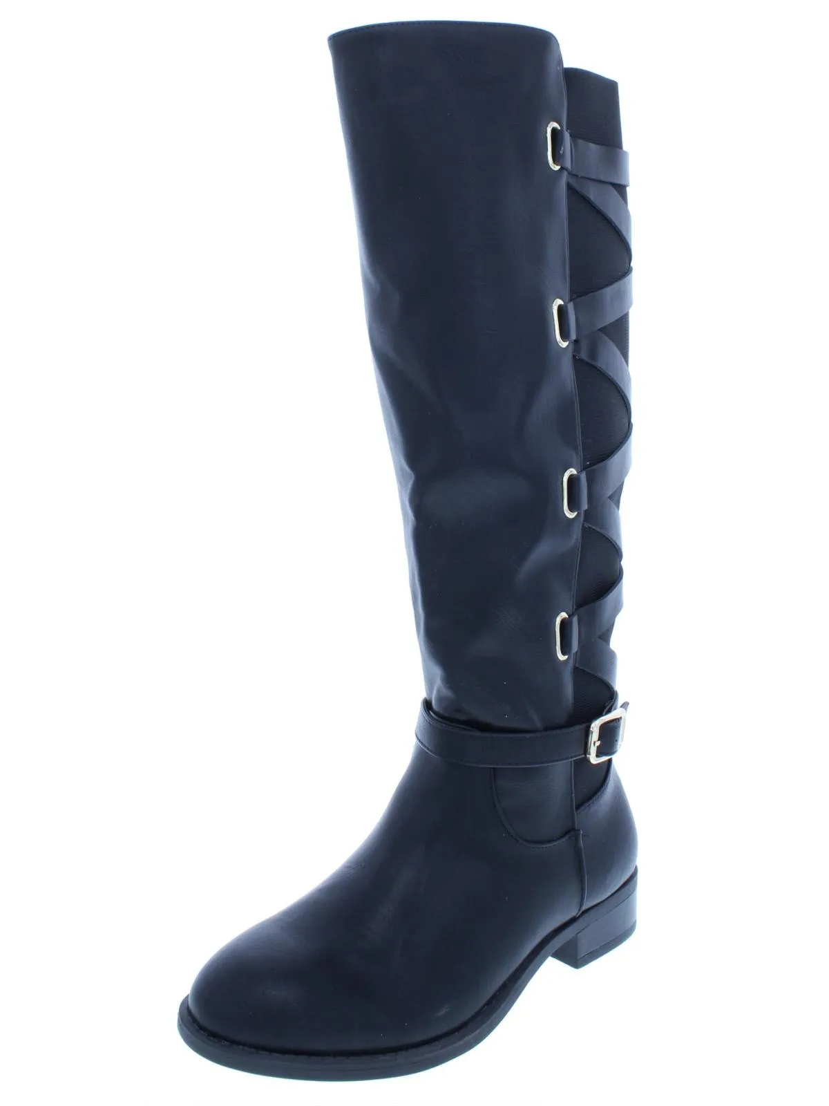 Veronika Womens Faux Leather Wide Calf Over-The-Knee Boots
