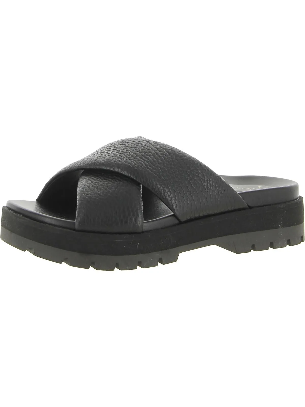 Vesta Womens Criss-Cross Front Slip On Platform Sandals