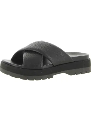 Vesta Womens Criss-Cross Front Slip On Platform Sandals