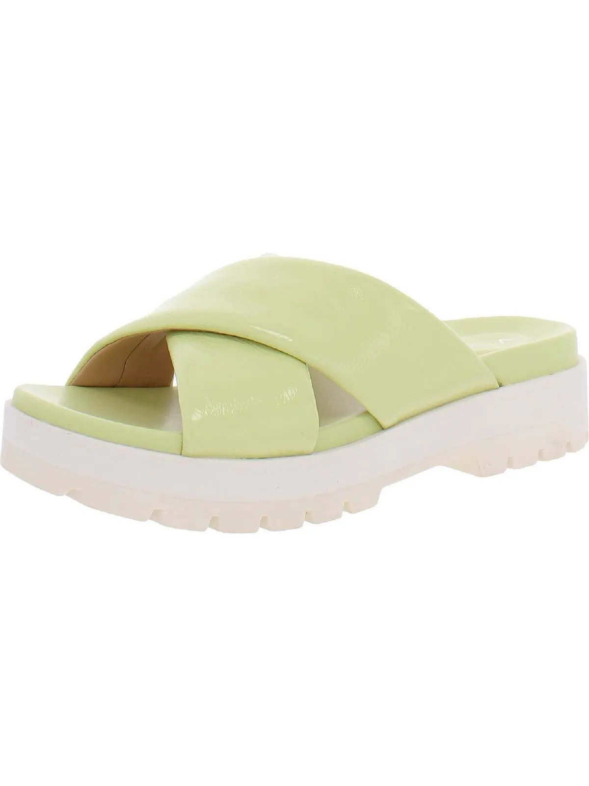 Vesta Womens Criss-Cross Front Slip On Platform Sandals