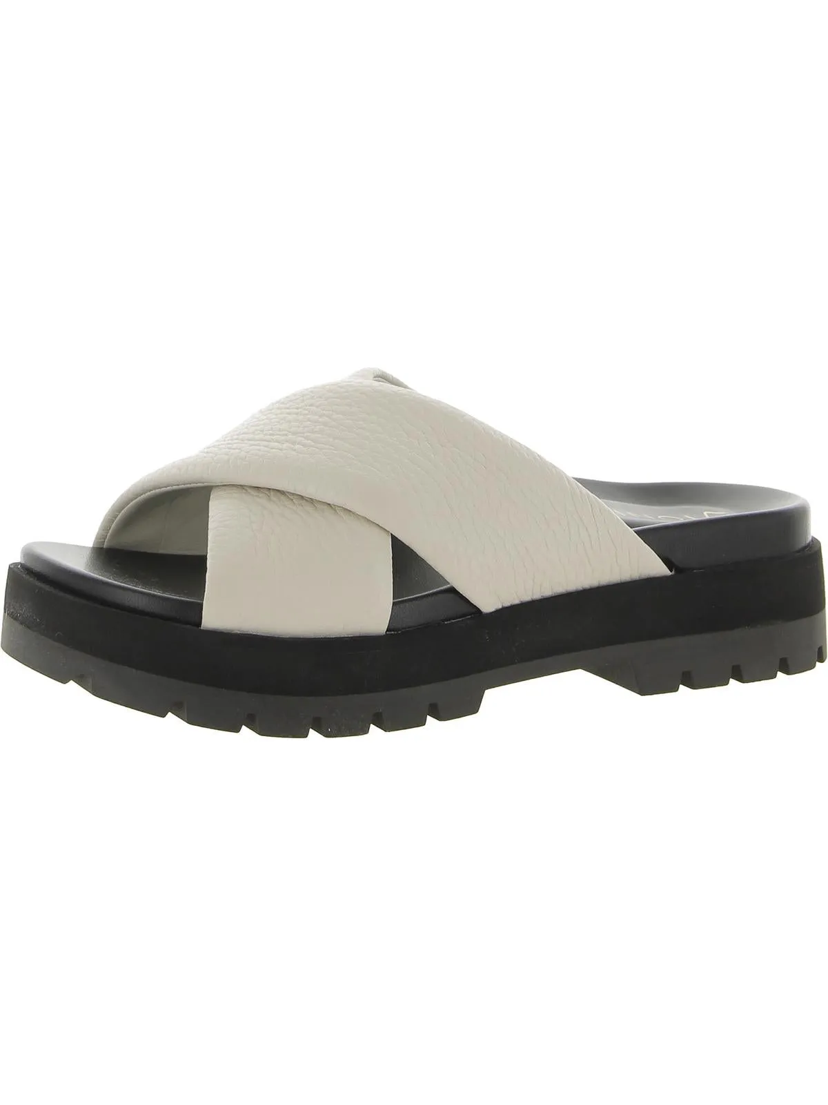 Vesta Womens Criss-Cross Front Slip On Platform Sandals