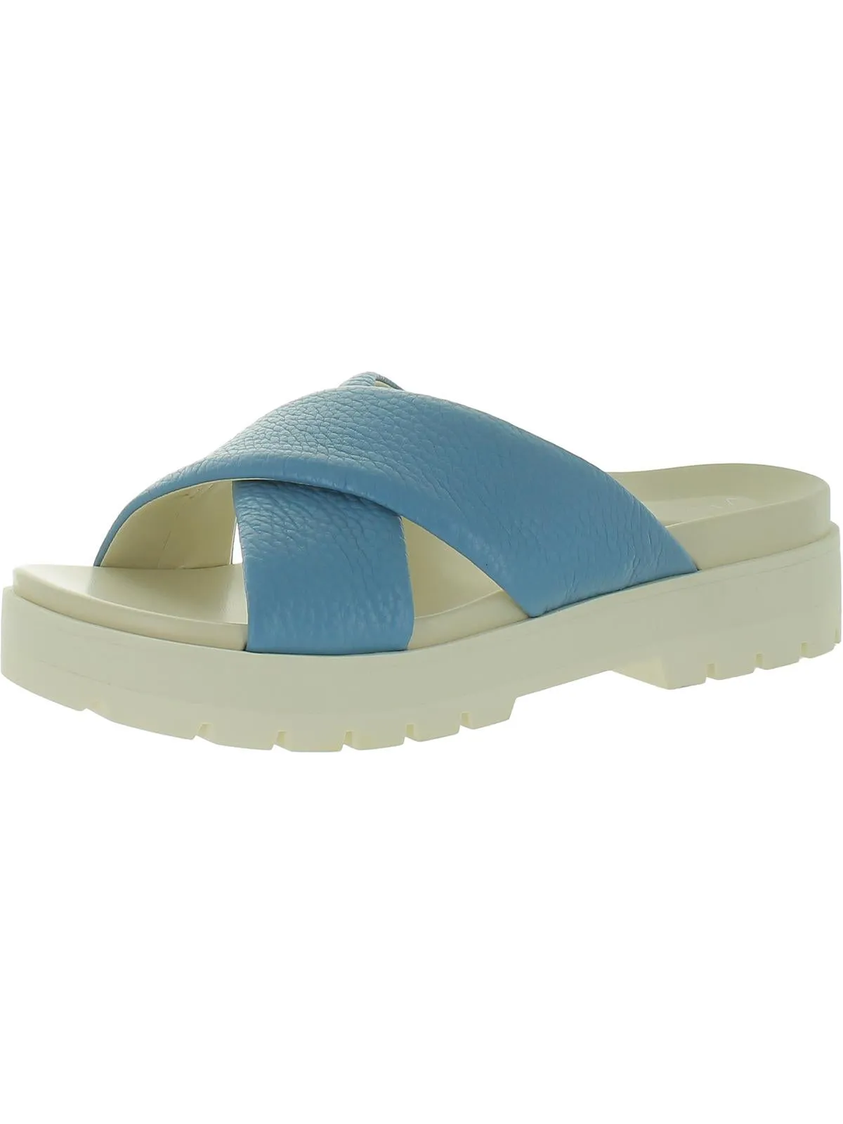 Vesta Womens Criss-Cross Front Slip On Platform Sandals