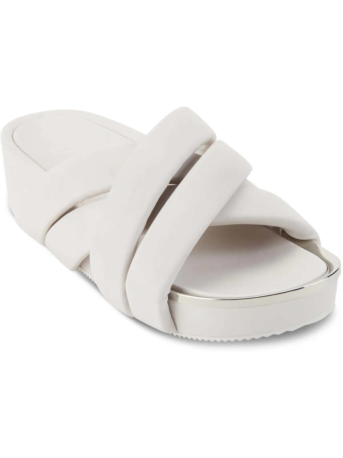 Vienna Womens Faux Leather Slip On Wedge Heels