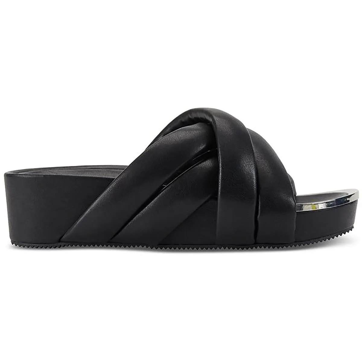 Vienna Womens Faux Leather Slip On Wedge Heels