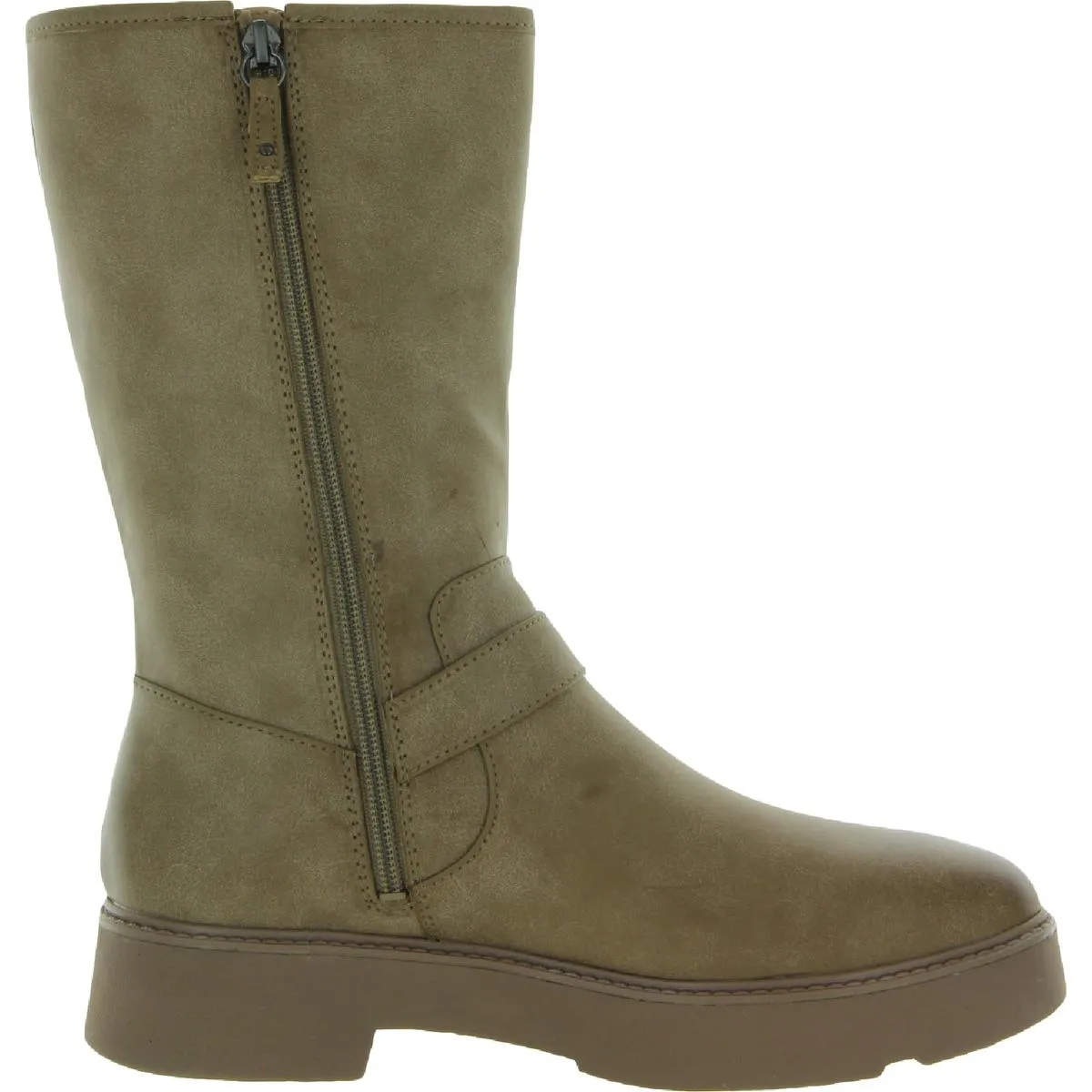 VIP Womens Faux Leather Mid-Calf Motorcycle Boots