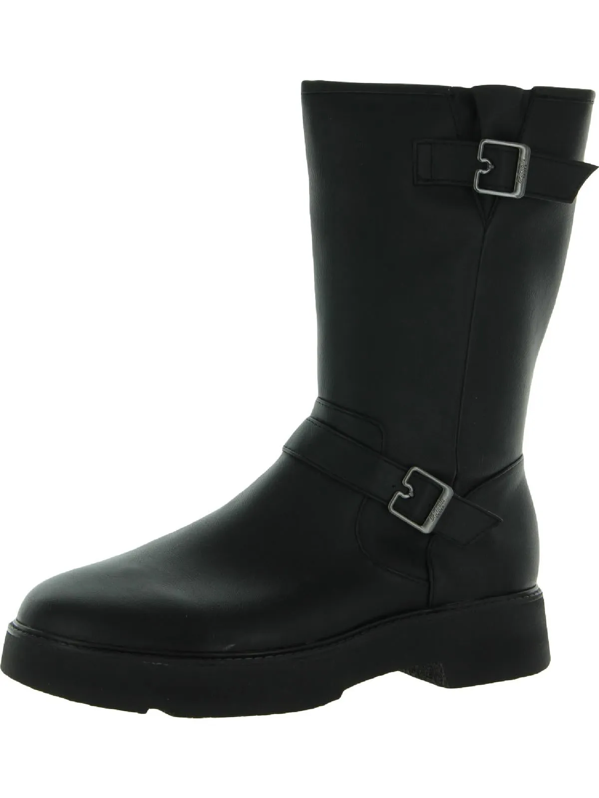 VIP Womens Faux Leather Mid-Calf Motorcycle Boots