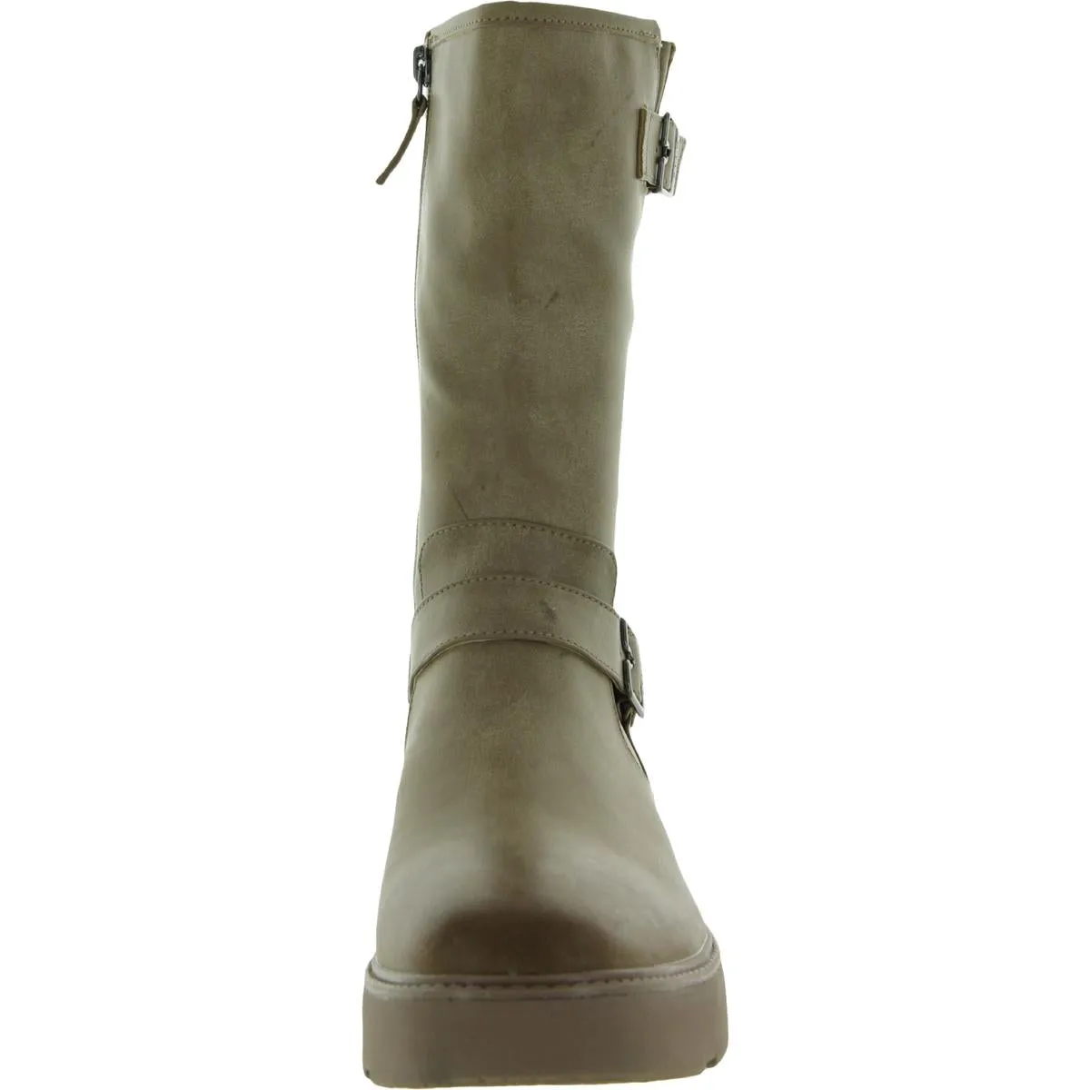 VIP Womens Faux Leather Mid-Calf Motorcycle Boots