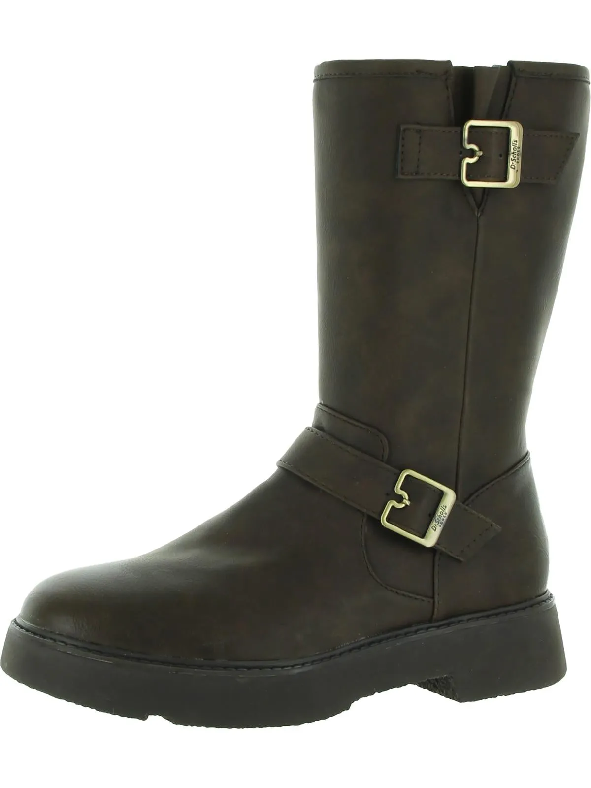 VIP Womens Faux Leather Mid-Calf Motorcycle Boots