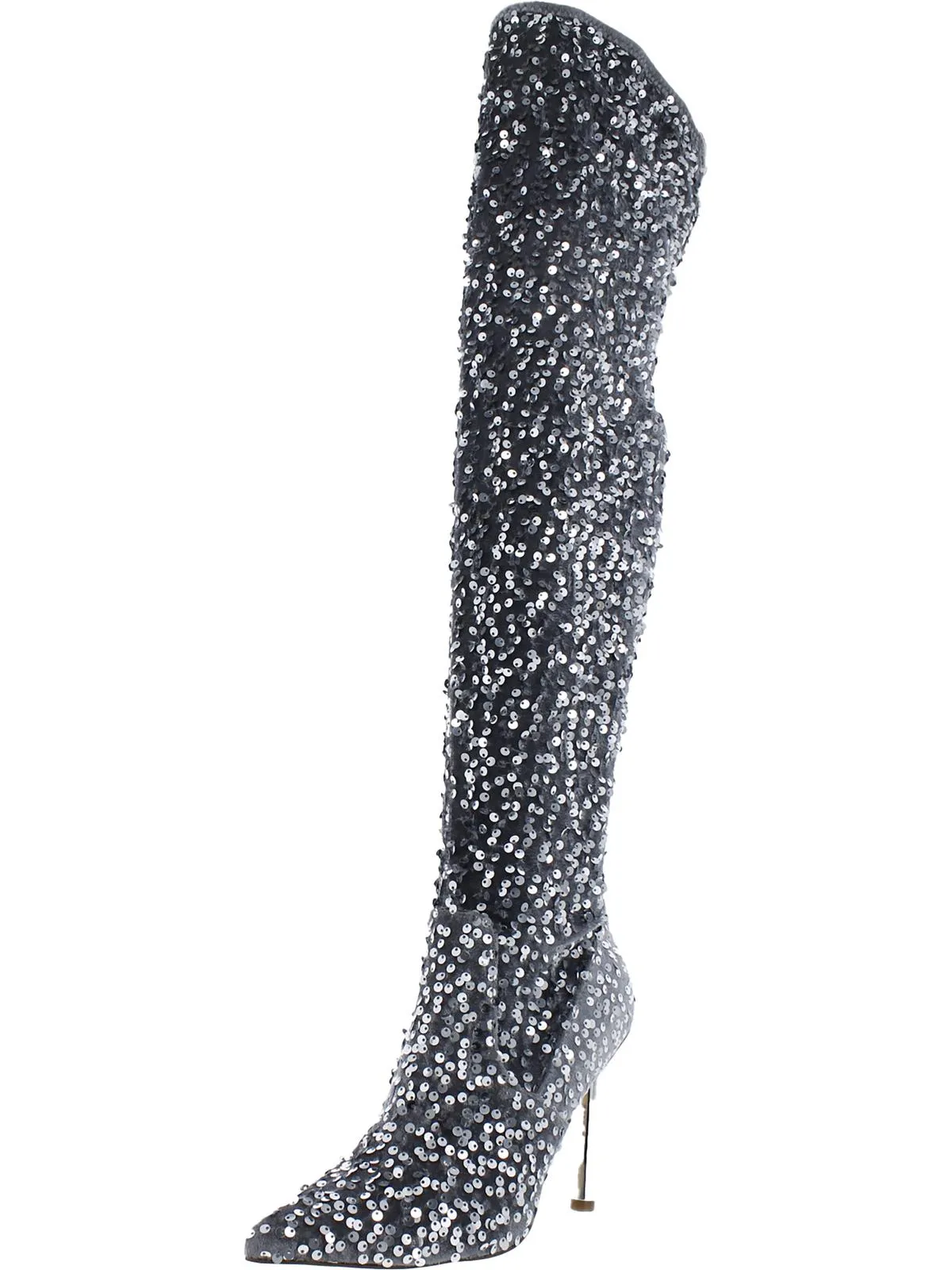 Vivee Womens Sequin Evening Over-The-Knee Boots